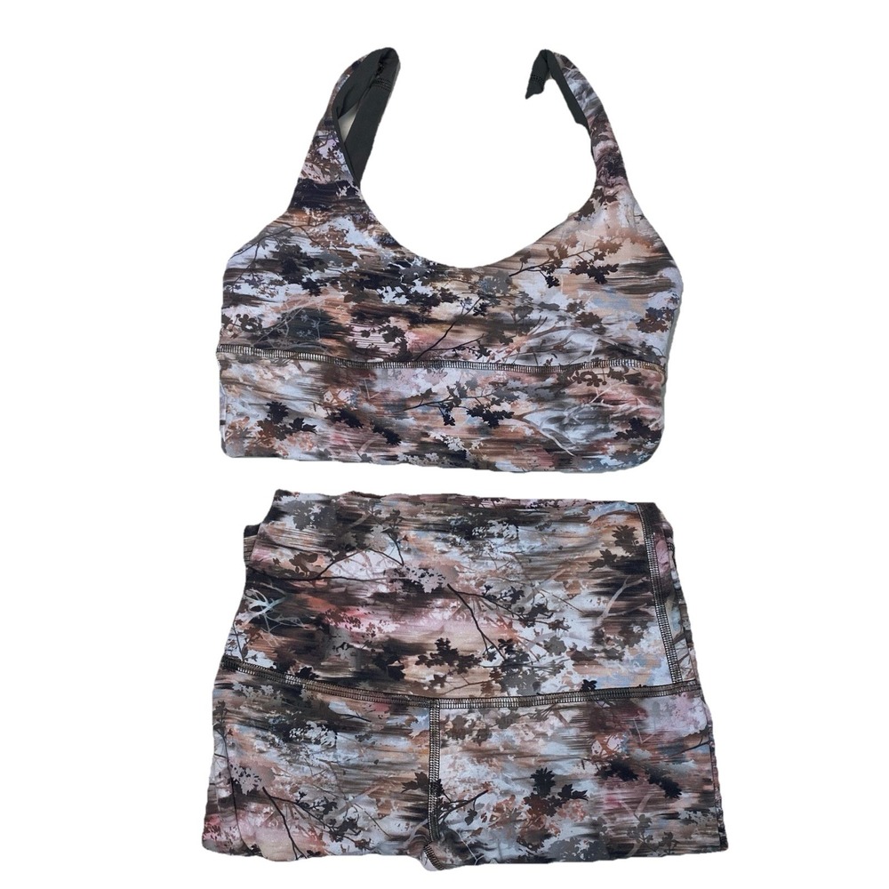 Lululemon Align Active Set XS Top 4 LW2DEDS Bottom 2 LW5DMSS Future Utopia Multi